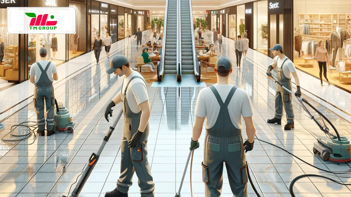 Làm sạch showroom trước ngày khai trương